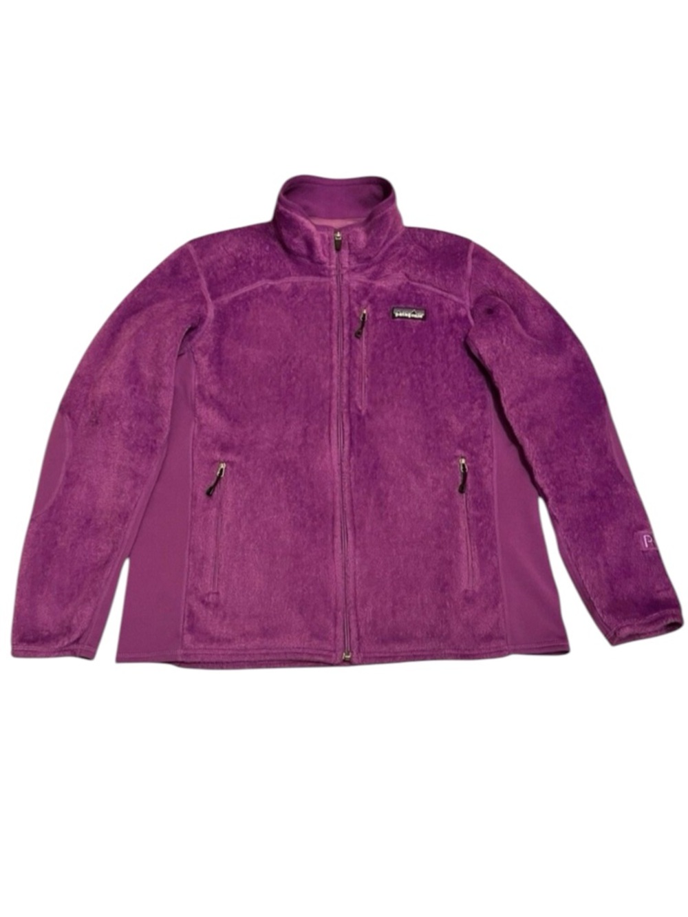 PATAGONIA Purple R2 Fuzzy Fleece Jacket Full Zip Polartec Thermal Pro Women's L
